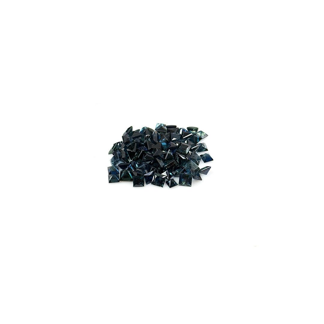Natural Australia Untreated Teal Sapphire Calibrated Squares | 2mm & 3mm