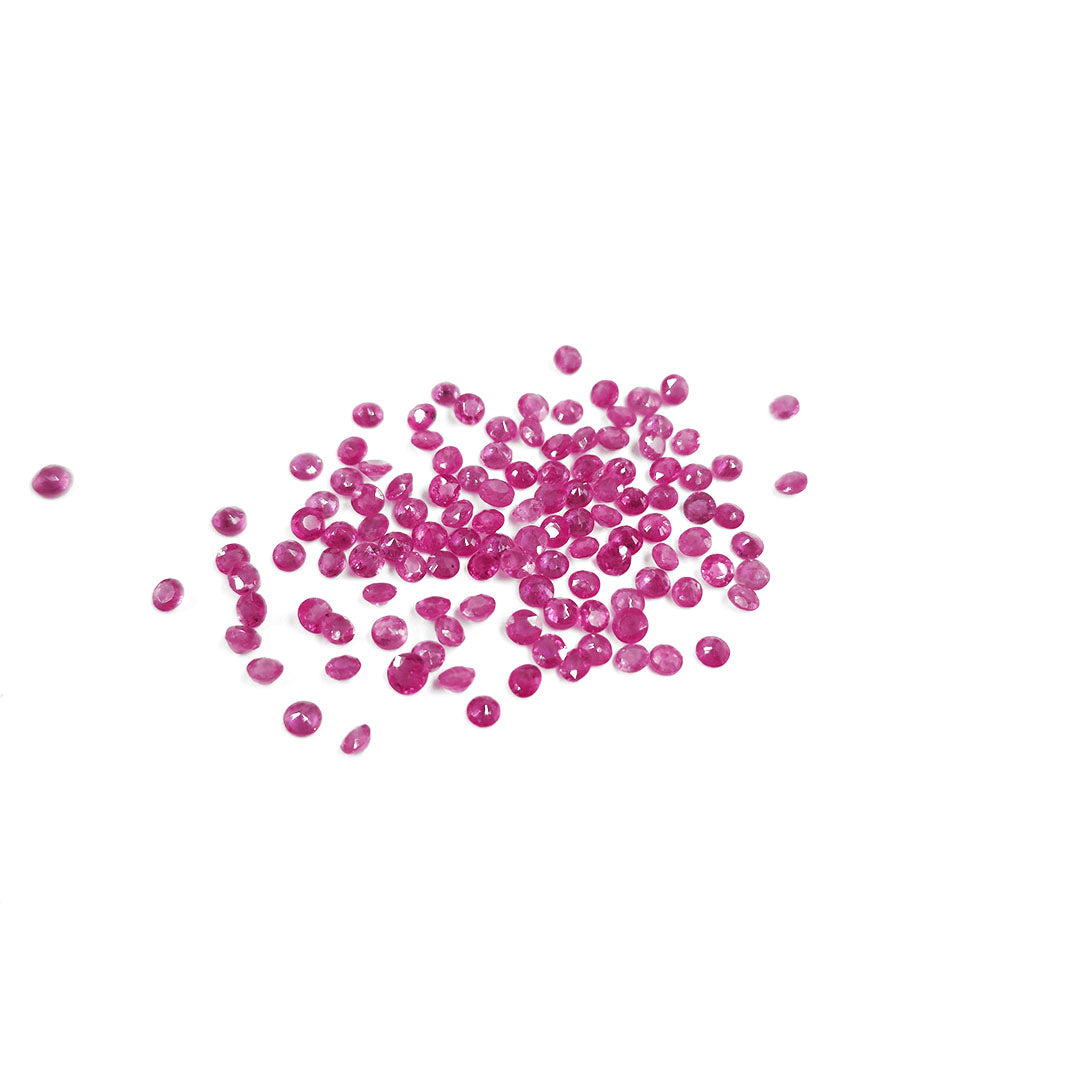 Natural Mozambique Untreated Ruby Calibrated Rounds | 2mm & 3mm