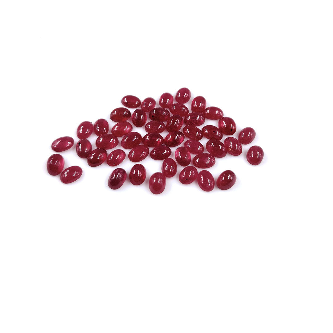 Natural Bangkok Ruby Calibrated Cabochon Ovals | 3x5mm & 4x6mm