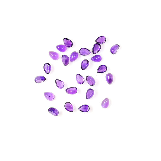 Natural Amethyst Calibrated Cabochon Pears| 3x5mm & 6x4mm