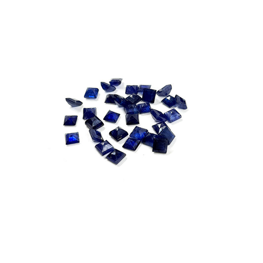 Natural Bangkok Blue Sapphire Calibrated Squares | 5mm & 6mm
