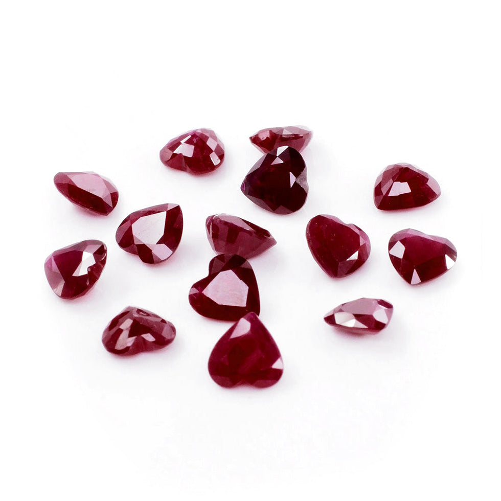 Natural African Untreated Loose Ruby Heart Cut | 5mm & 5.5mm Picture-1
