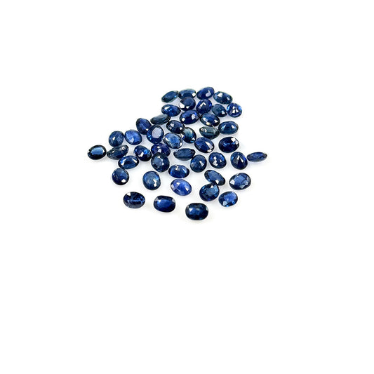 Natural Untreated Blue Sapphire Calibrated Ovals | 3x4mm & 4x5mm