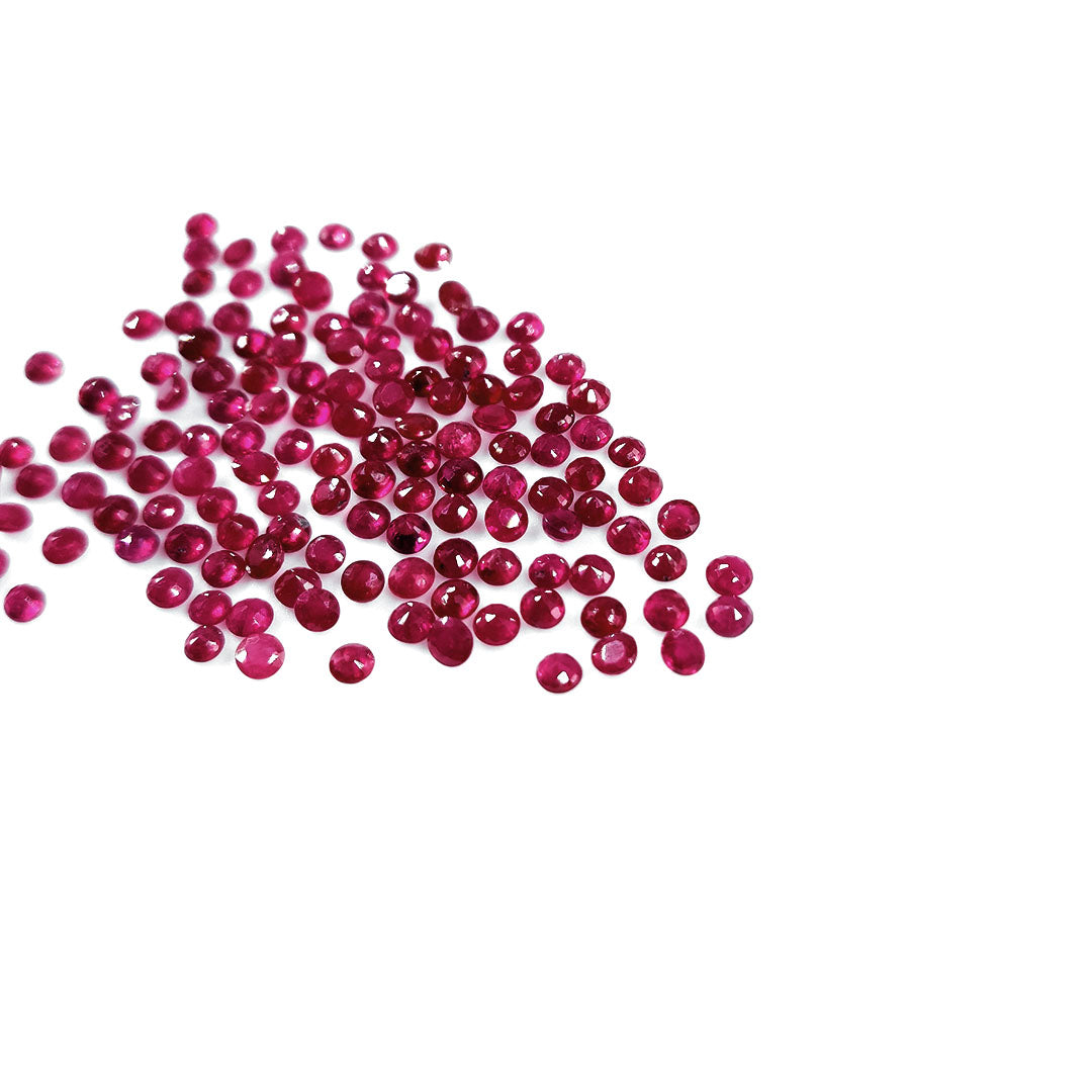Natural Burma Untreated Ruby Calibrated Rounds | 2mm & 3mm