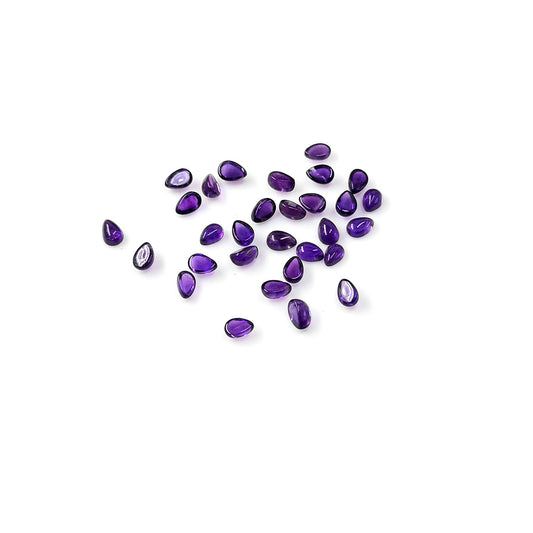 Natural Amethyst Calibrated Cabochon Pears| 3x5mm & 6x4mm