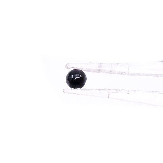 Natural Untreated Black Sapphire Calibrated Cabochon Rounds | 5mm & 6mm