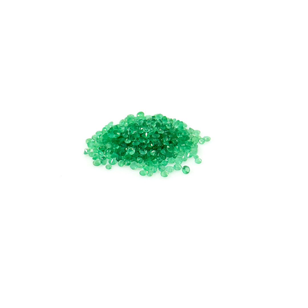 Natural Zambian Emerald Calibrated Diamond Rounds 2mm