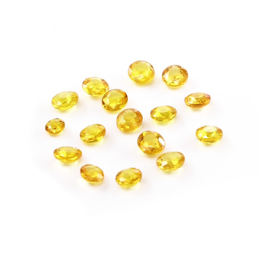 Natural Untreated Yellow Sapphire Calibrated Rose Cut Rounds | 3mm & 4mm