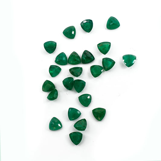 Natural Zambian Emerald Calibrated Trillions | 6mm & 7mm