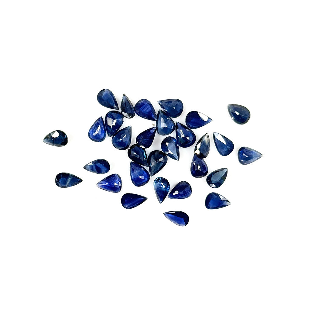 Natural Untreated Blue Sapphire Calibrated Pears | 5x7mm & 6x8mm