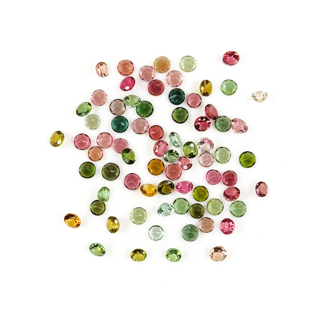 Natural Multi Tourmaline Calibrated Rounds | 4mm & 5mm