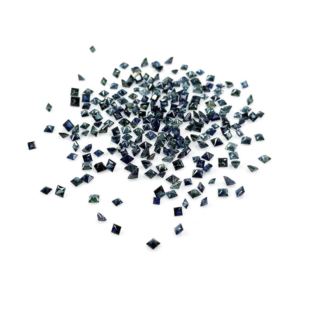 Natural Australian Untreated Teal Sapphire Calibrated Squares 2.5mm