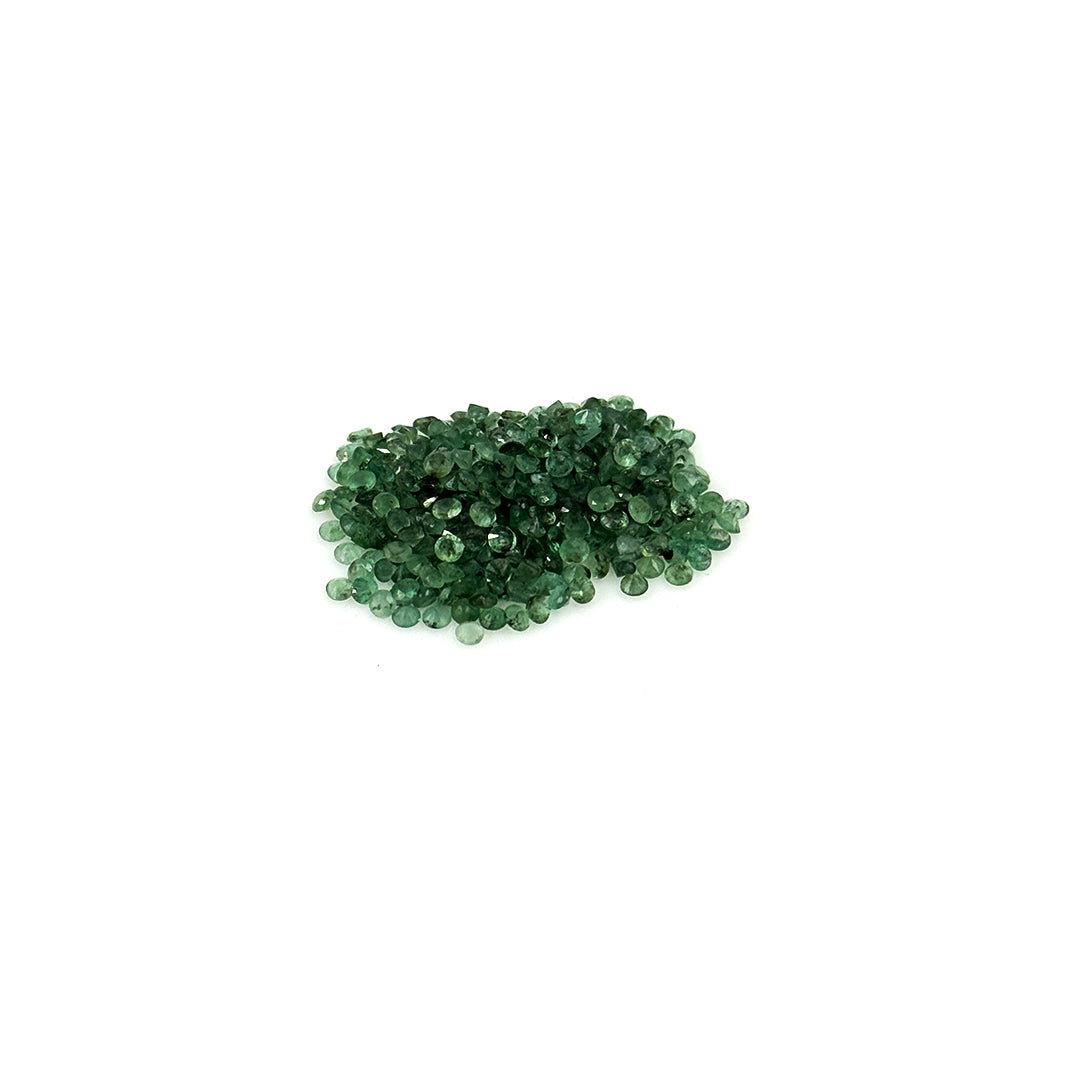 Natural Zambian Emerald Calibrated Diamond Rounds 2mm