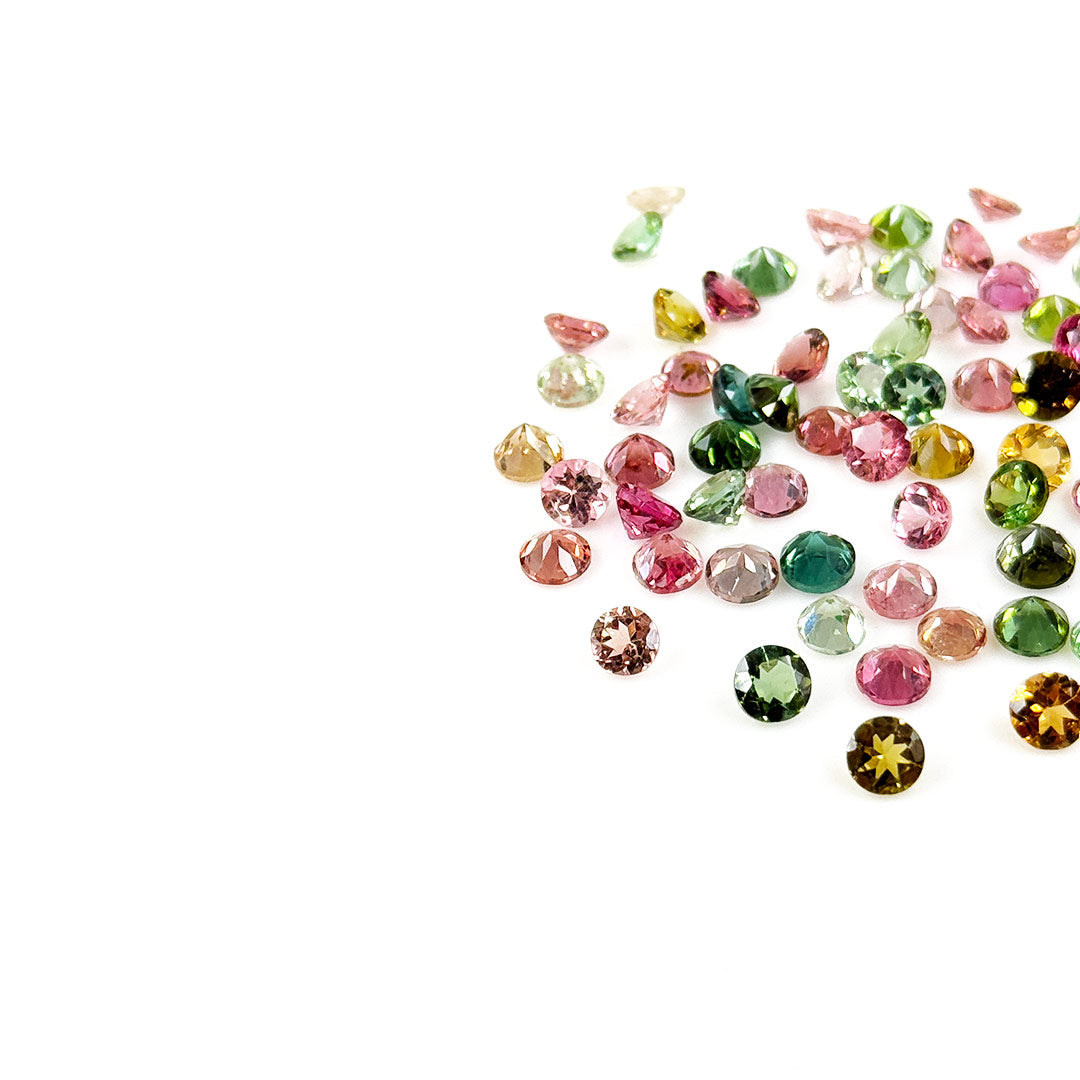Natural Multi Tourmaline Calibrated Rounds | 4mm & 5mm