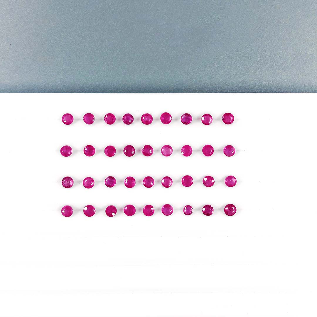 Natural Burma Untreated Ruby Calibrated Rounds | 2mm & 3mm