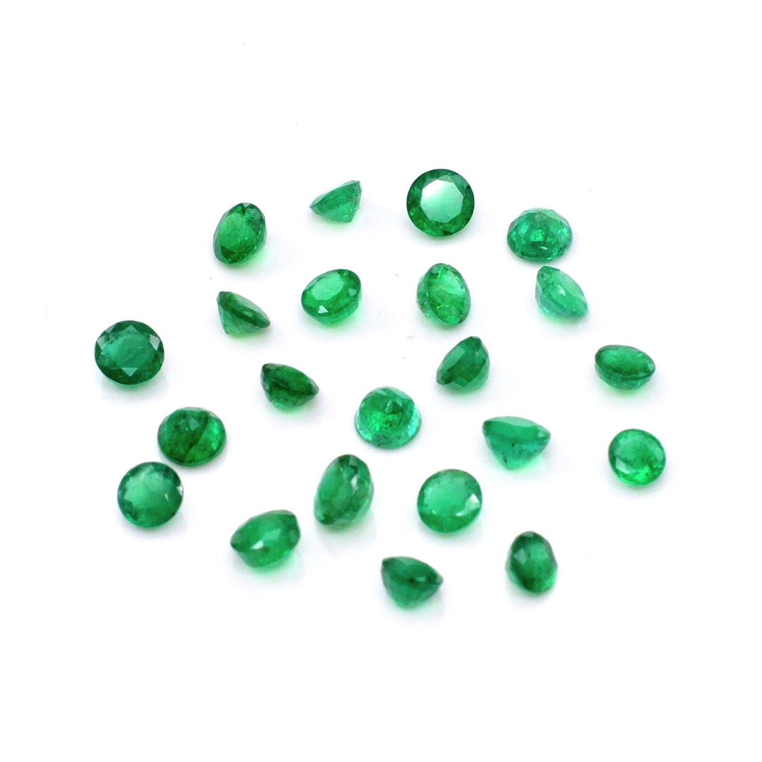 Natural Zambian Emerald Calibrated Round | 4mm & 4.5mm