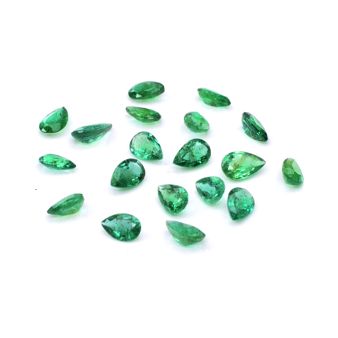 Natural Zambian Emerald Calibrated Pears | 3x5mm & 4x6mm