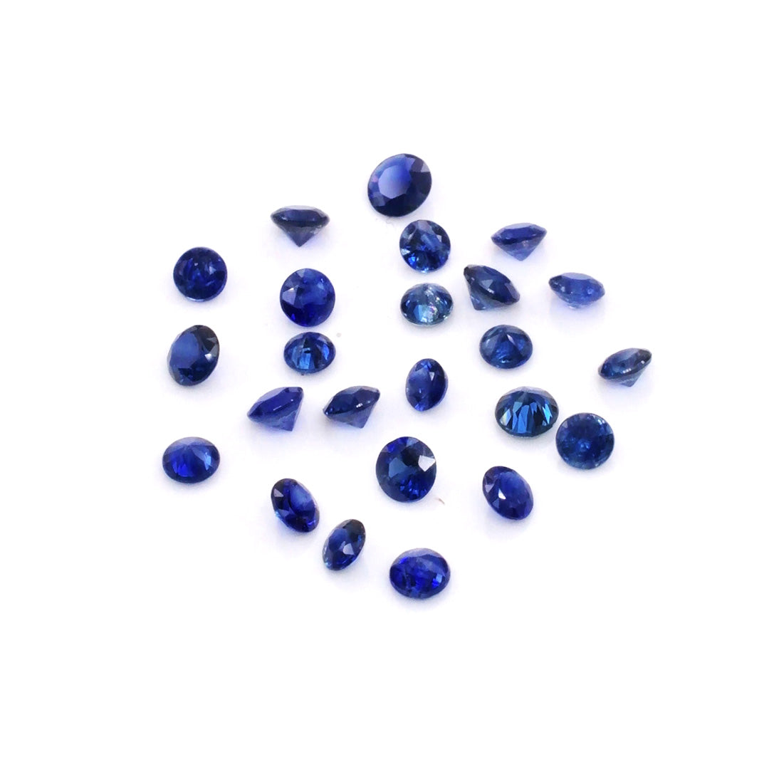Natural Untreated Blue Sapphire Calibrated Rounds | 2mm & 2.5mm