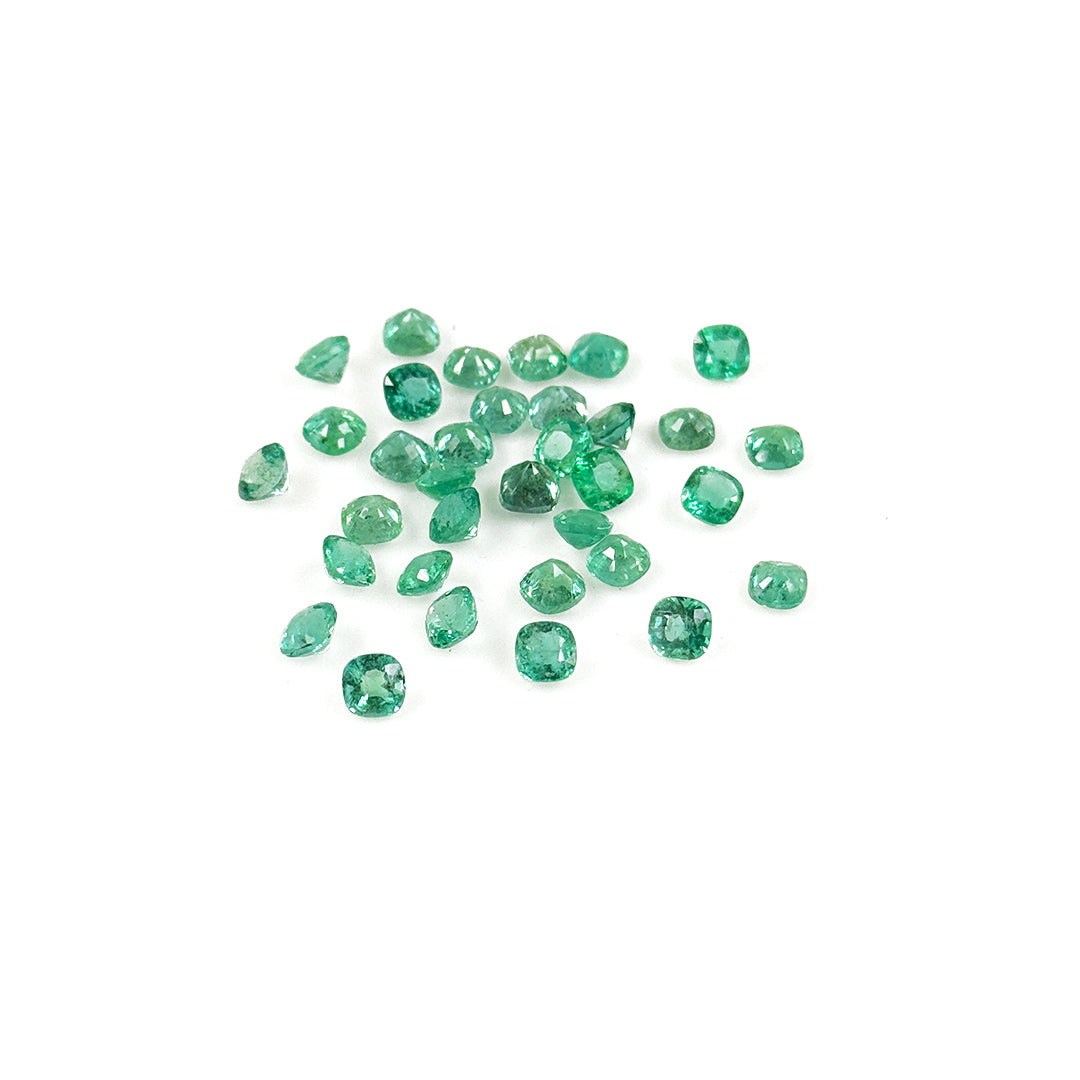 Natural Zambian Emerald Calibrated Cushions | 3mm & 3.5mm