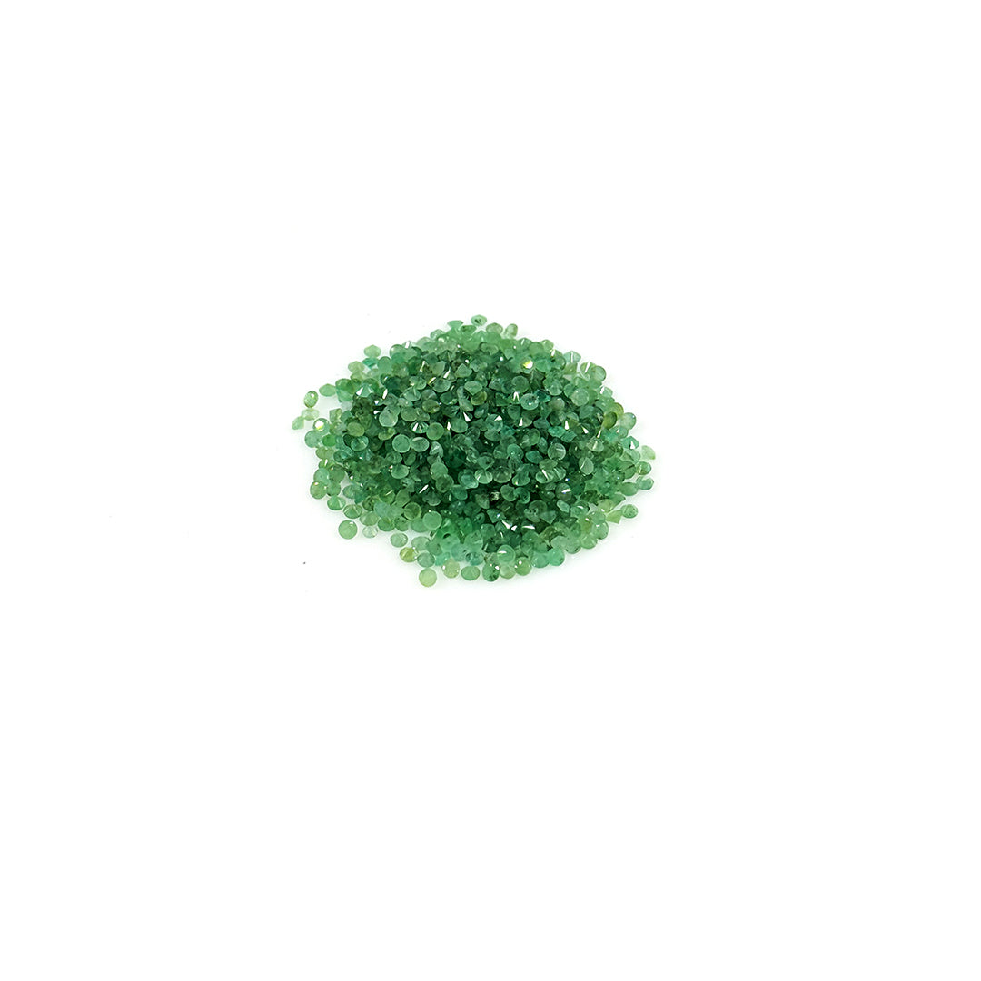 Natural Zambian Emerald Calibrated Diamond Rounds 2mm