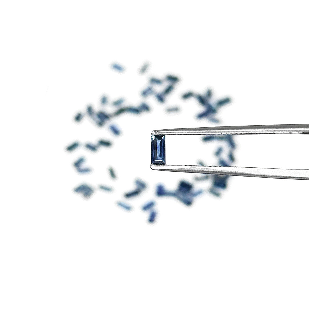 Natural Bangkok Untreated Blue Sapphire Calibrated Baguettes 2x3mm