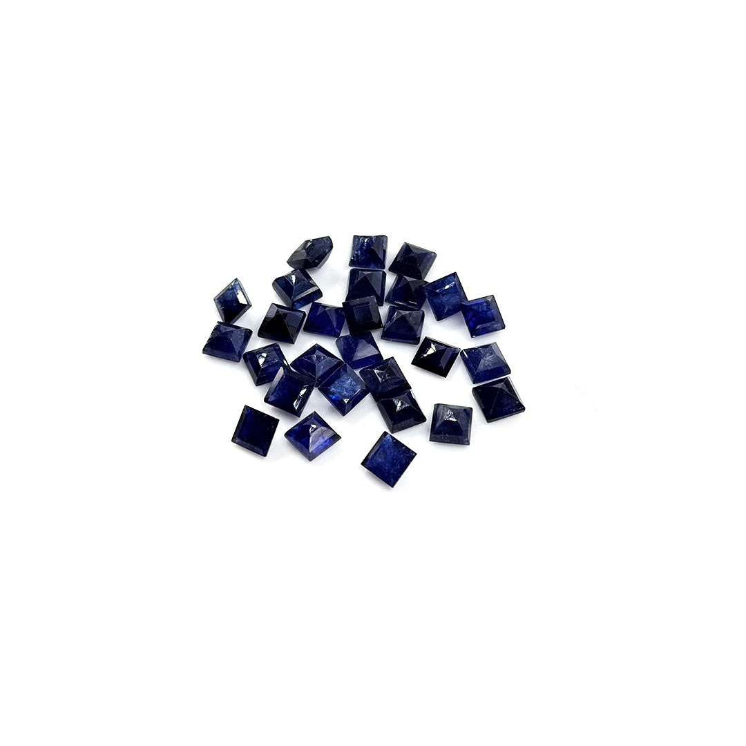 Natural  Bangkok Blue Sapphire Calibrated Squares | 5mm & 6mm