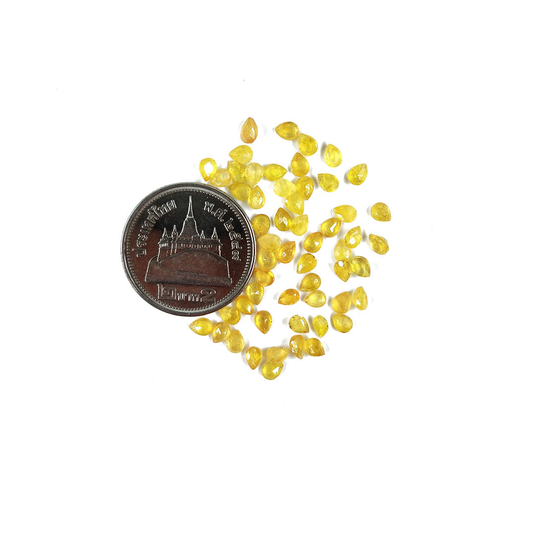 Natural Calibrated Bangkok Yellow Sapphire Pears | 3x5mm & 6x4mm