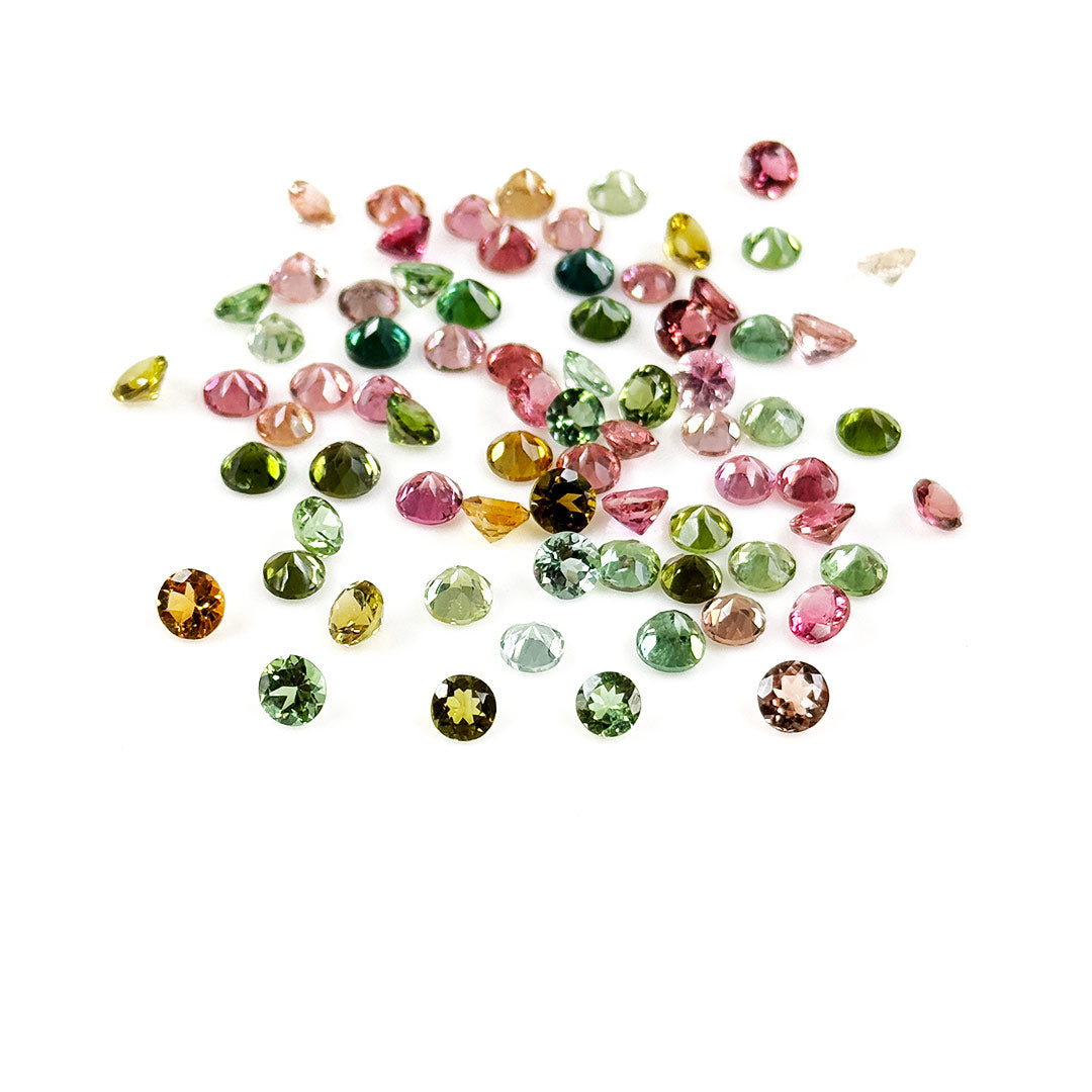 Natural Multi Tourmaline Calibrated Rounds | 4mm & 5mm