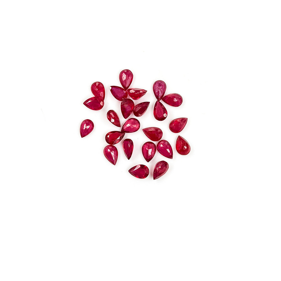 Natural Bangkok Ruby Calibrated Pears | 6x9mm & 7x10mm
