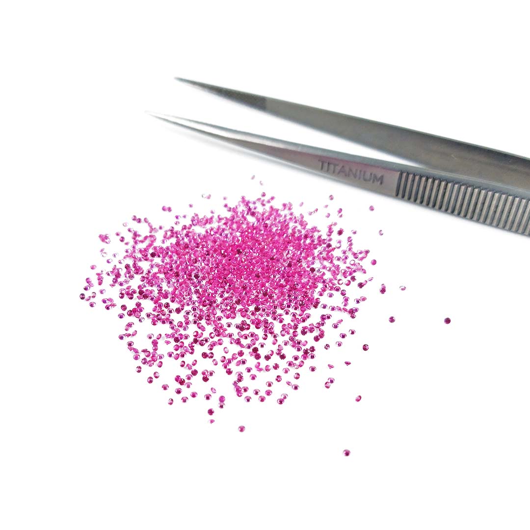 Natural Mozambique Untreated Pink Sapphire Calibrated Diamond Cut Rounds 1mm