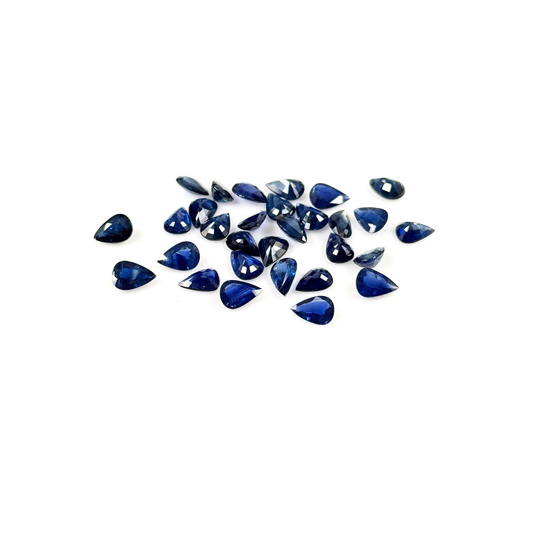 Natural Untreated Blue Sapphire Calibrated Pears | 5x7mm & 6x8mm