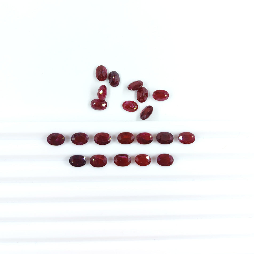 Natural African Untreated Ruby Calibrated Ovals 5x7mm