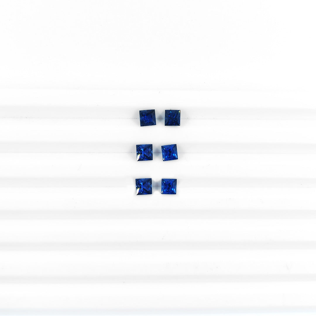 Natural Untreated Blue Sapphire Calibrated Square