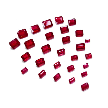 Natural Ruby Calibrated Fissure Filled Octagons