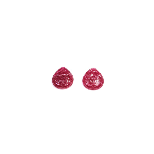 Natural Ruby Pears Flower Carved | 26.58cts