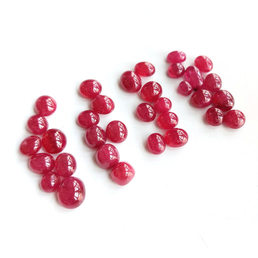 Natural Bangkok Ruby Calibrated Cabochon Rounds | 8mm - 12mm