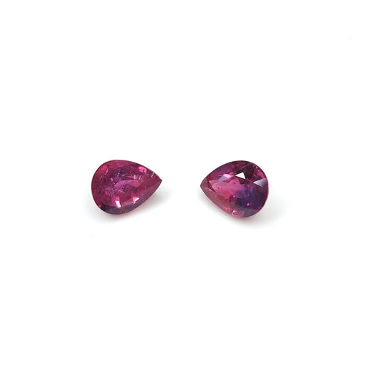 100% Natural Unheated Ruby Pears Pairing | 2.71cts