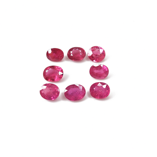 100% Natural Ruby Unheated Ovals Pairing