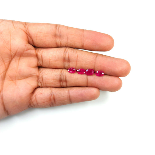 Natural Mozambique Untreated Calibrated Ruby Oval | 4x6mm & 5x7mm & 6x8mm