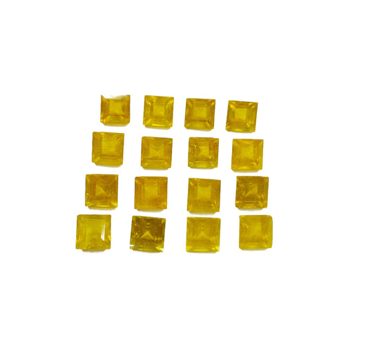 Natural Yellow Sapphire Calibrated Squares Fissure Filled