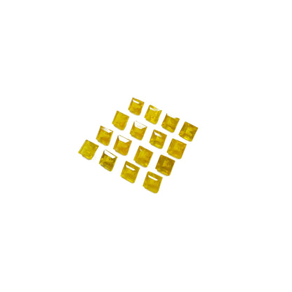 Natural Yellow Sapphire Calibrated Squares Fissure Filled