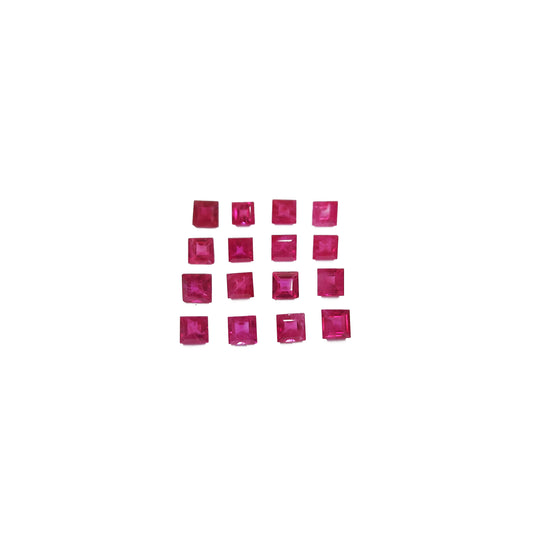 100% Natural Ruby Heated Calibrated Squares
