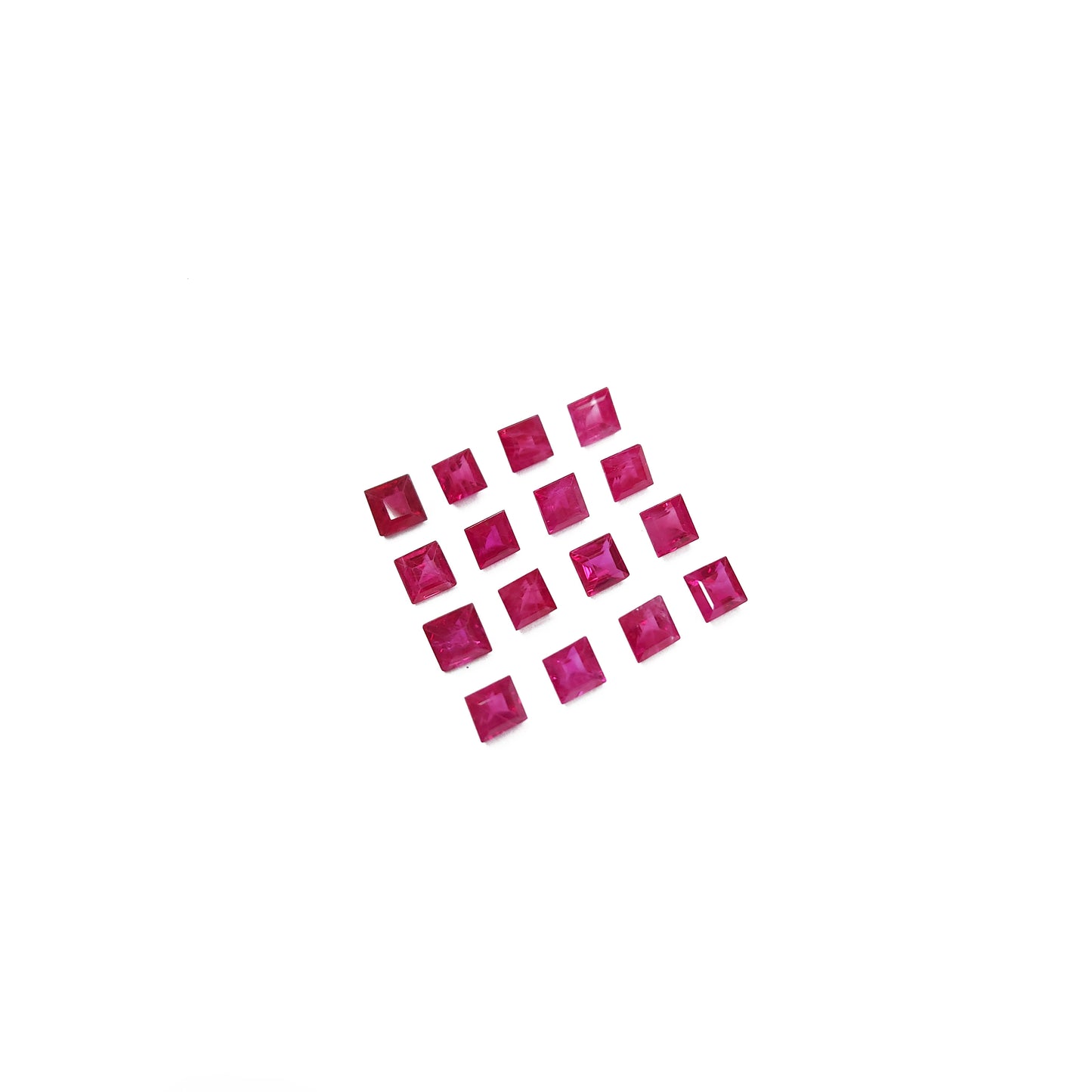 Natural Ruby Untreated Calibrated Squares | 2mm - 4mm