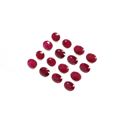 Natural Burma Untreated Ruby Heated Calibrated Ovals | 5x7mm - 7x9mm