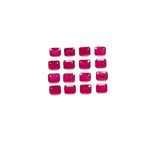 100% Natural Ruby Heated Mozambique Calibrated Octagons | 5x4mm