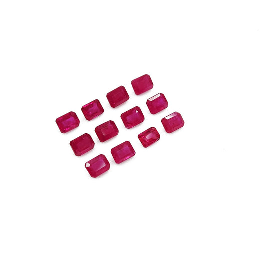 Natural Mozambique Untreated Ruby Calibrated Octagons | 3x4mm & 4x5mm
