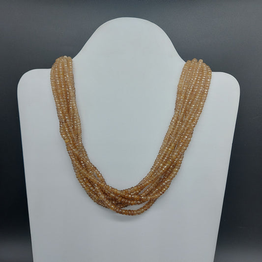 Natural Zircon Shading Faceted Beads Necklace