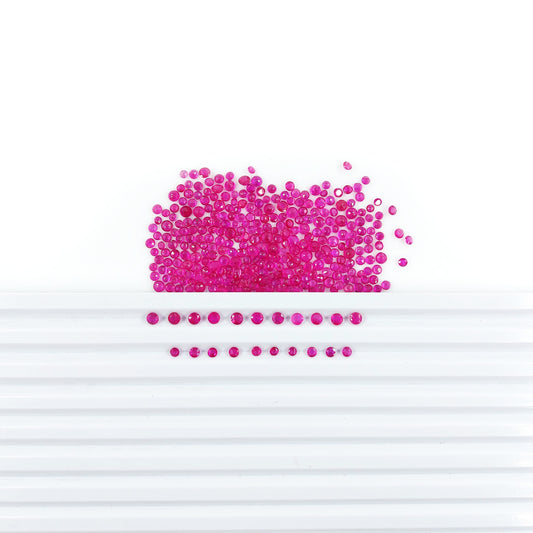 Natural Burma Untreated Ruby Calibrated Rounds | 2mm & 3mm