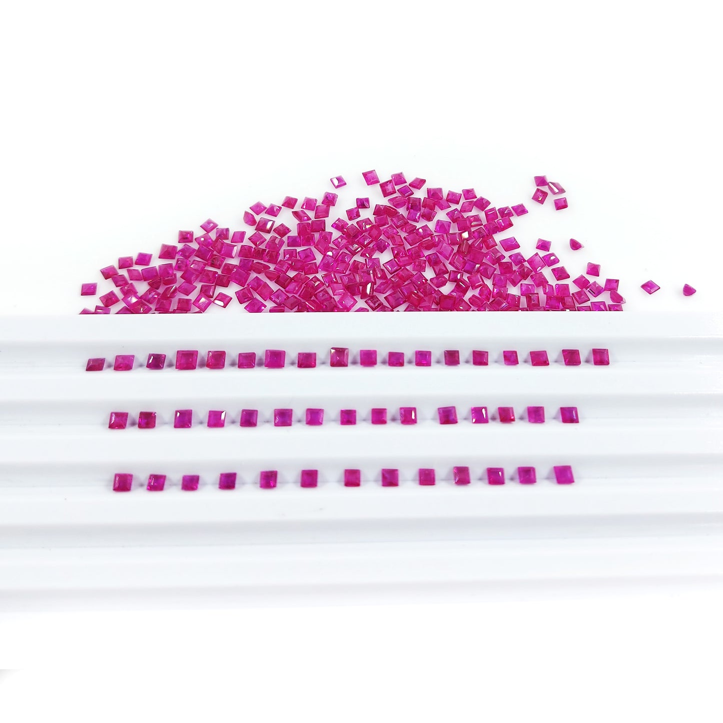 Natural Burma Untreated Ruby Calibrated Squares | 2mm & 3mm & 4mm