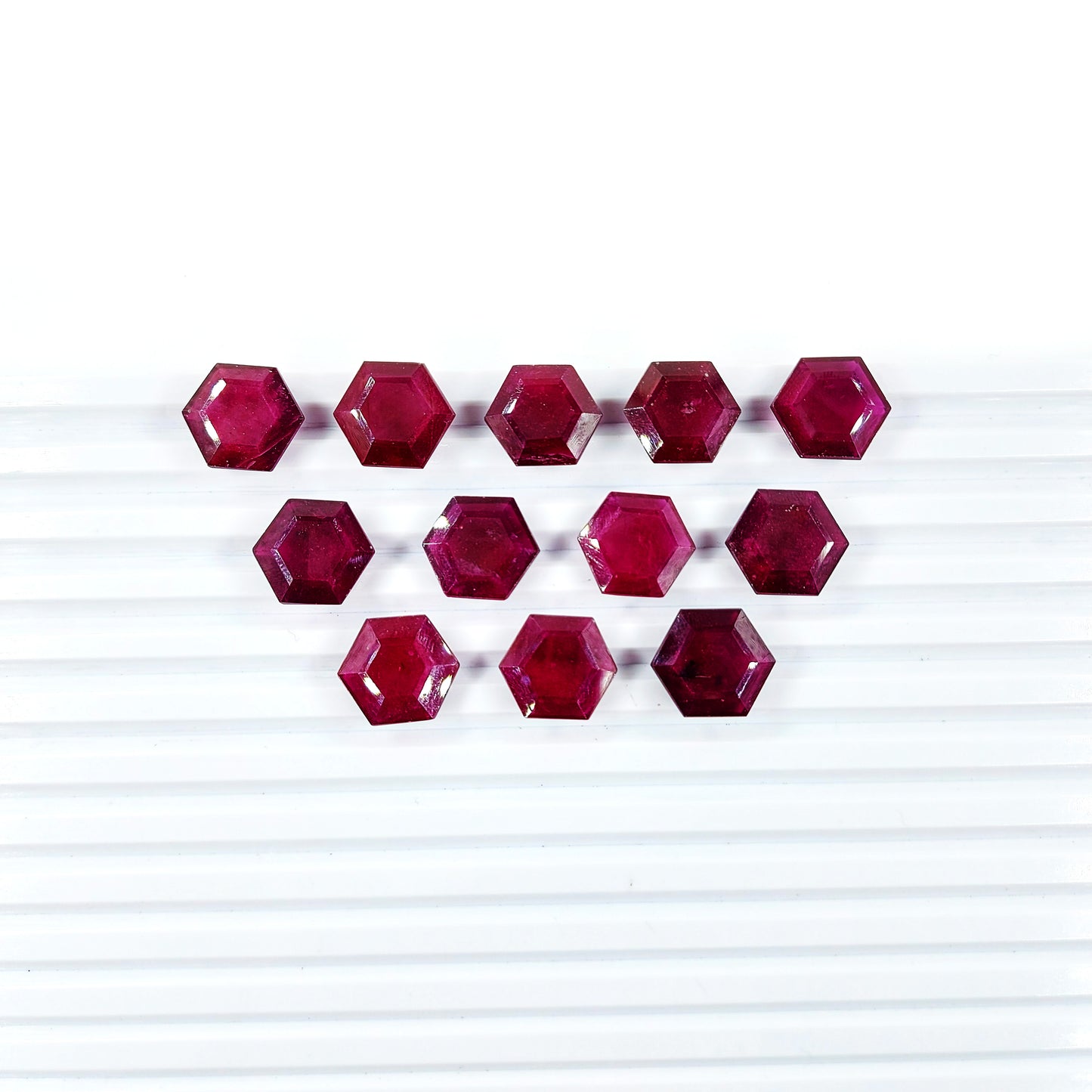 Natural Bangkok Ruby Calibrated Hexagons | 10mm - 14mm